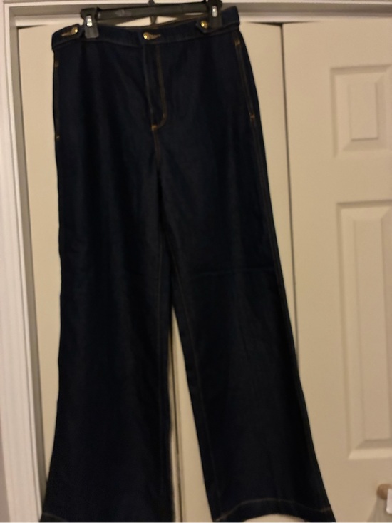 LOFT Denim - LOFT Dark Blue Wide-Leg Jeans with Gold Buttons *BOGO EQUAL OR LESS
